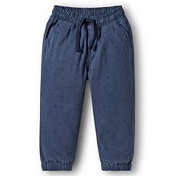 Babyhug Cotton Woven Full Length Printed Trouser Pant - Blue