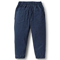 Babyhug Cotton Woven Full Length Printed Trouser Pant - Blue