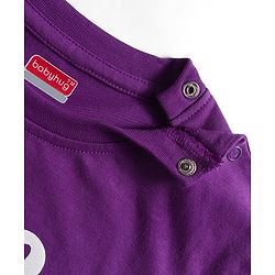 Babyhug 100% Cotton Knit Full Sleeves T-Shirt with Fabulous Text Print - Voilet