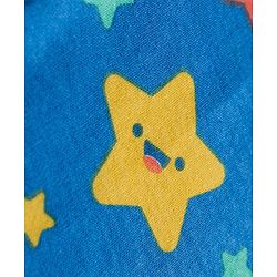 Babyhug Cotton Knit Full Sleeves Footed Sleepsuit With Star Print - Blue