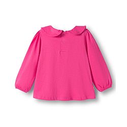 Babyhug 100 % Cotton Knit Full Sleeves Peter Pan Collar Top with Floral & Animal Print - Dark Pink