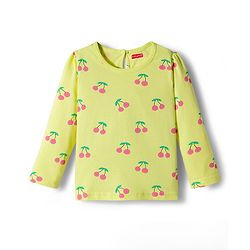 Babyhug 100% Cotton Knit Full Sleeves T-Shirt with Fruit Print - Yellow