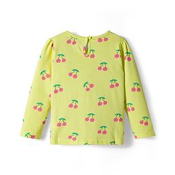Babyhug 100% Cotton Knit Full Sleeves T-Shirt with Fruit Print - Yellow