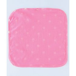 Babyhug Cotton Knit Wash Cloth with Floral Print Pack of 6 - Navy Blue Pink & Yellow