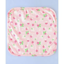 Babyhug Cotton Knit Wash Cloth with Floral Print Pack of 6 - Navy Blue Pink & Yellow