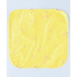 Babyhug Cotton Knit Wash Cloth with Floral Print Pack of 6 - Navy Blue Pink & Yellow