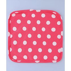 Babyhug Cotton Knit Wash Cloths with Floral & Polka Dot Pack Of 6 L 25.4 x B 25.4 cm - White Yellow & Pink