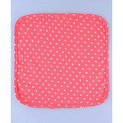 Babyhug Cotton Knit Wash Cloths with Floral & Polka Dot Pack Of 6 L 25.4 x B 25.4 cm - White Yellow & Pink