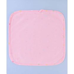 Babyhug Cotton Knit Wash Cloths with Floral & Polka Dot Pack Of 6 L 25.4 x B 25.4 cm - White Yellow & Pink