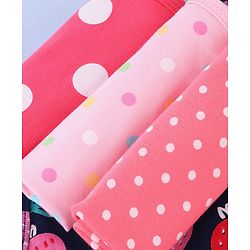 Babyhug Cotton Knit Wash Cloths with Floral & Polka Dot Pack Of 6 L 25.4 x B 25.4 cm - White Yellow & Pink