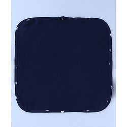 Babyhug Cotton Knit Wash Cloths with Floral & Polka Dot Pack Of 6 L 25.4 x B 25.4 cm - White Orange & Navy Blue
