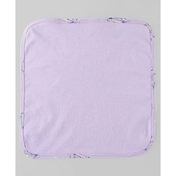 Babyhug Cotton Knit Wash Cloth with Animal & Sea Life Print Pack of 6 - Yellow Lilac & Light Blue