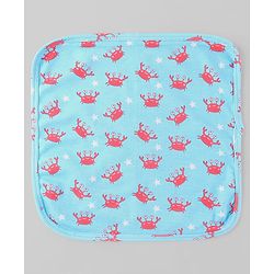 Babyhug Cotton Knit Wash Cloth with Animal & Sea Life Print Pack of 6 - Yellow Lilac & Light Blue