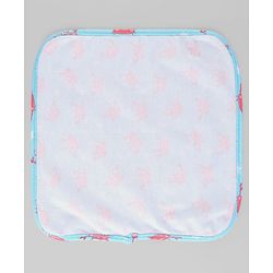 Babyhug Cotton Knit Wash Cloth with Animal & Sea Life Print Pack of 6 - Yellow Lilac & Light Blue