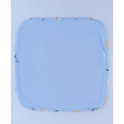 Babyhug Cotton Knit Wash Cloths with Vehicle & Animal Pack Of 6 L 25.4 x B 25.4 cm - White Light Blue & Light Green