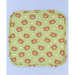 Babyhug Cotton Knit Wash Cloths with Vehicle & Animal Pack Of 6 L 25.4 x B 25.4 cm - White Light Blue & Light Green