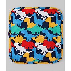 Babyhug Cotton Knit Wash Cloth with Animal & Vehicle Print Pack of 6 - Light Blue & Navy Blue