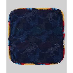 Babyhug Cotton Knit Wash Cloth with Animal & Vehicle Print Pack of 6 - Light Blue & Navy Blue