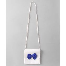Babyhug Cotton Woven Full Bell Sleeves Solid Color Frock with Sling Bag & Bow Applique - Purple