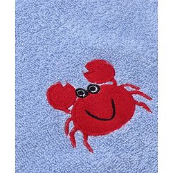 Babyhug Cotton Terry Woven Bath Towel With Lion Embroidery L 96 x B 46 cm - Blue