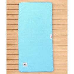 Babyhug Cotton Terry Woven Bath Towel With Lion Embroidery L 96 x B 46 cm - Blue