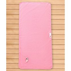 Babyhug Cotton Terry Woven Bath Towel With Strawberry Embroidery L 96 x B 46 cm - Baby Pink