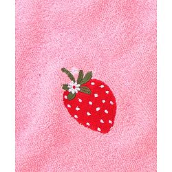 Babyhug Cotton Terry Woven Bath Towel With Strawberry Embroidery L 96 x B 46 cm - Baby Pink