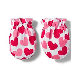 Babyhug 100% Cotton Knit  Mittens & Booties Set with Heart Print - Pink