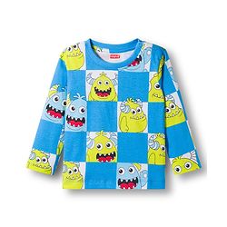Babyhug Cotton Knit Full Sleeves Co-ords Night Suit With Animal Print - Blue