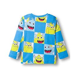 Babyhug Cotton Knit Full Sleeves Co-ords Night Suit With Animal Print - Blue