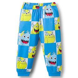 Babyhug Cotton Knit Full Sleeves Co-ords Night Suit With Animal Print - Blue