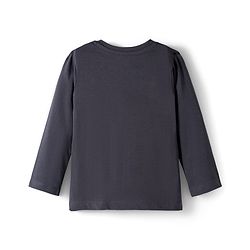 Babyhug Cotton Knit Full Sleeve Night Suit with Ghost Print - Charcoal Grey
