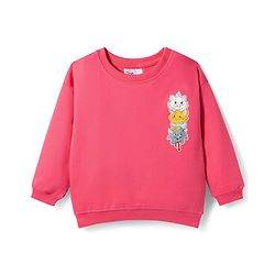 Babyhug Disney Terry Knit Full Sleeves Sweatshirt and Track Pant Set with Marie Graphic - Pink