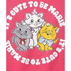 Babyhug Disney Terry Knit Full Sleeves Sweatshirt and Track Pant Set with Marie Graphic - Pink