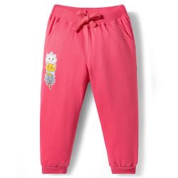 Babyhug Disney Terry Knit Full Sleeves Sweatshirt and Track Pant Set with Marie Graphic - Pink