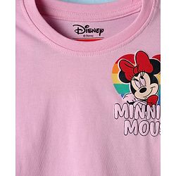Babyhug Disney Single Jersey Knit Full Sleeves T-Shirt with Minnie Mouse Graphic - Pink