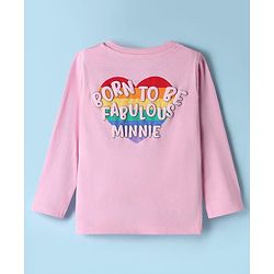 Babyhug Disney Single Jersey Knit Full Sleeves T-Shirt with Minnie Mouse Graphic - Pink