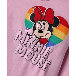Babyhug Disney Single Jersey Knit Full Sleeves T-Shirt with Minnie Mouse Graphic - Pink