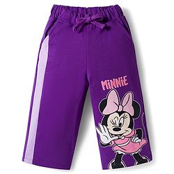 Babyhug Disney Terry Knit Full Sleeves Sweatshirt and Track Pant Set with Minnie Mouse Graphic - Purple