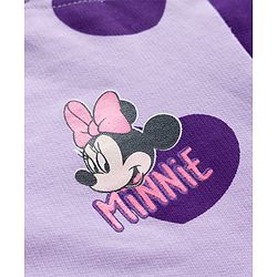 Babyhug Disney Terry Knit Full Sleeves Sweatshirt and Track Pant Set with Minnie Mouse Graphic - Purple