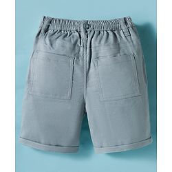 Babyhug Cotton Woven Half Sleeves Shirt & Short Set With Bow & Suspender - White