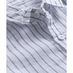 Babyhug Cotton Woven Half Sleeves Shirt & Shorts Set with Bow & Stripes - Rose Gold & White