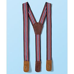 Babyhug Cotton Woven Half Sleeves Striped Shirt & Shorts Set with Suspender - White & Brown