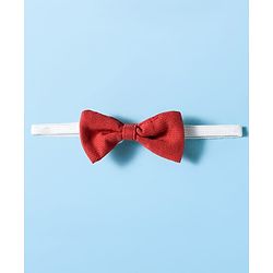 Babyhug Cotton Knit Half Sleeves Solid Color Shirt and Shorts Set with Bow & Suspender - White & Red