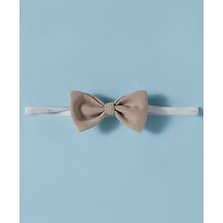 Babyhug Cotton Woven Half Sleeves Shirt & Shorts Set with Bow & Suspender - Light Peach & Beige