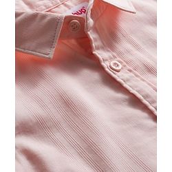Babyhug Cotton Woven Half Sleeves Front Open Solid Color Shirt and Shorts Set - Light Peach & White