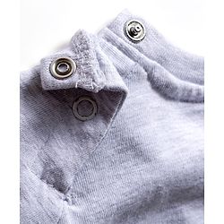 Babyhug Cotton Knit Full Sleeves Night Suit with Bear Print & Ear Applique - Grey
