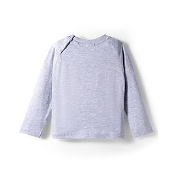 Babyhug Cotton Knit Full Sleeves Night Suit with Bear Print & Ear Applique - Grey
