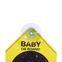Babyhug Baby On Board Car Sign  Yellow| Safety Warning Sign| Durable & Easy to Install| High Visibility| Strong Suction Grip| Compatibly to all Wind Shields