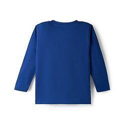 Babyhug Cotton Knit Full Sleeves Night Suit With Tiger Print - Navy Blue